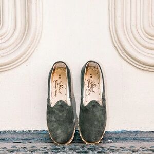 Sabah Green Suede Flats